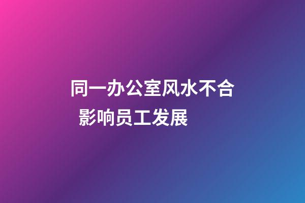同一办公室风水不合  影响员工发展